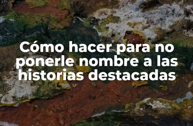 Cómo Hacer para No Ponerle Nombre a las Historias Destacadas