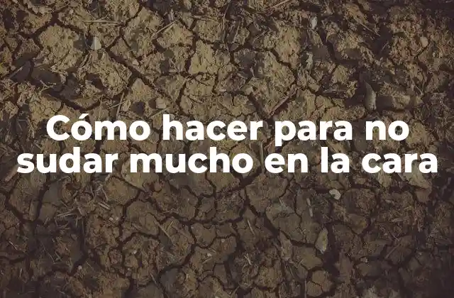 Cómo Hacer para No Sudar Mucho en la Cara