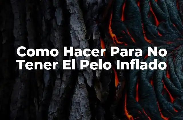 Como Hacer para No Tener el Pelo Inflado