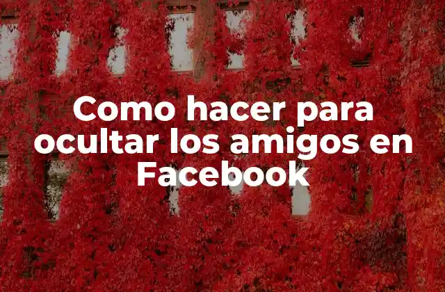 Como Hacer para Ocultar los Amigos en Facebook