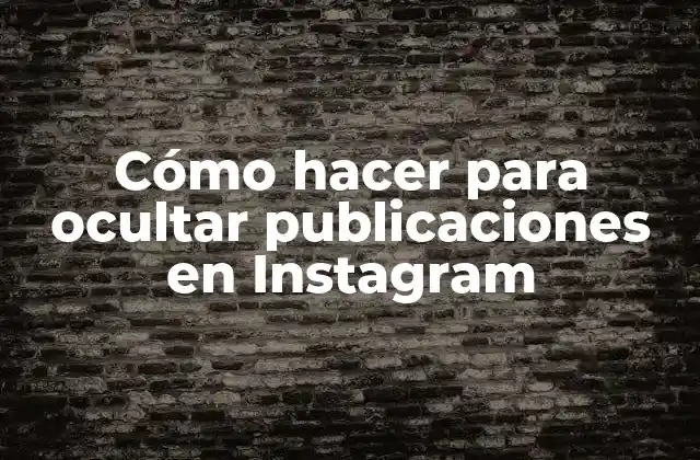 Cómo Hacer para Ocultar Publicaciones en Instagram 2 Cómo hacer para ocultar publicaciones en Instagram