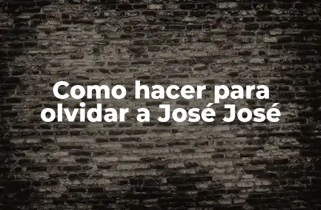 Como Hacer para Olvidar a José José