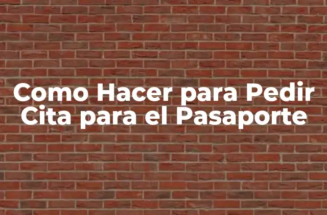 Como Hacer para Pedir Cita para el Pasaporte