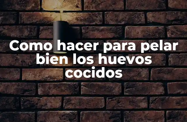 Como Hacer para Pelar Bien los Huevos Cocidos