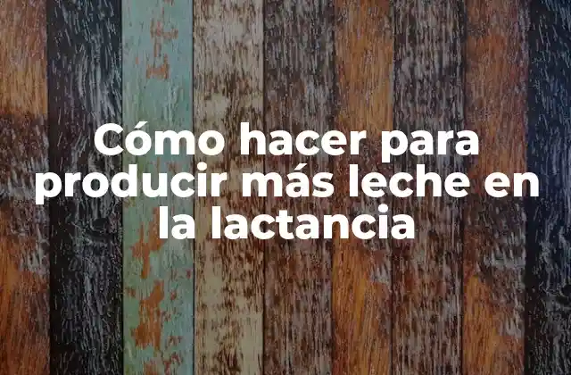 Cómo Hacer para Producir Más Leche en la Lactancia