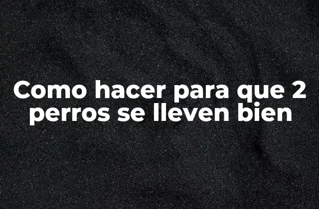 Como Hacer para que 2 Perros Se Lleven Bien