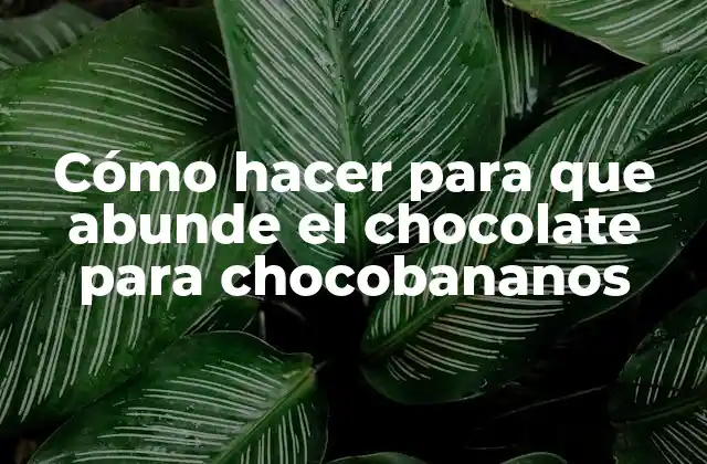 Cómo Hacer para que Abunde el Chocolate para Chocobananos