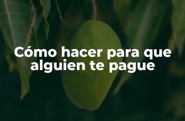 Cómo Hacer para que Alguien Te Pague