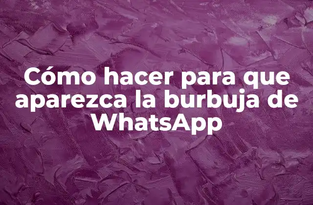 ¿Qué es la burbuja de WhatsApp?