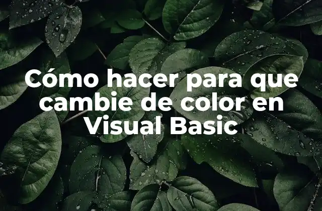 Cómo cambiar el color en Visual Basic