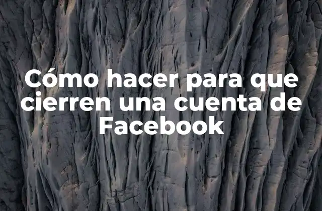 Cómo Hacer para que Cierren una Cuenta de Facebook
