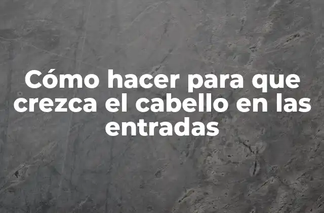 Cómo hacer para que crezca el cabello en las entradas