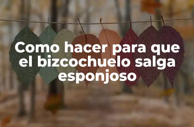 Como Hacer para que el Bizcochuelo Salga Esponjoso