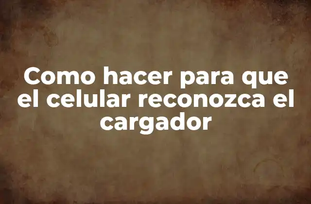 Como Hacer para que el Celular Reconozca el Cargador