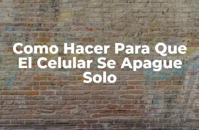 Como Hacer para que el Celular Se Apague Solo