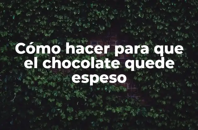 Cómo Hacer para que el Chocolate Quede Espeso