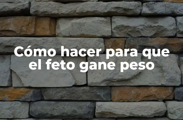 Cómo Hacer para que el Feto Gane Peso