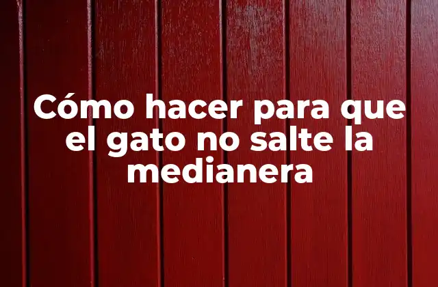 Cómo Hacer para que el Gato No Salte la Medianera