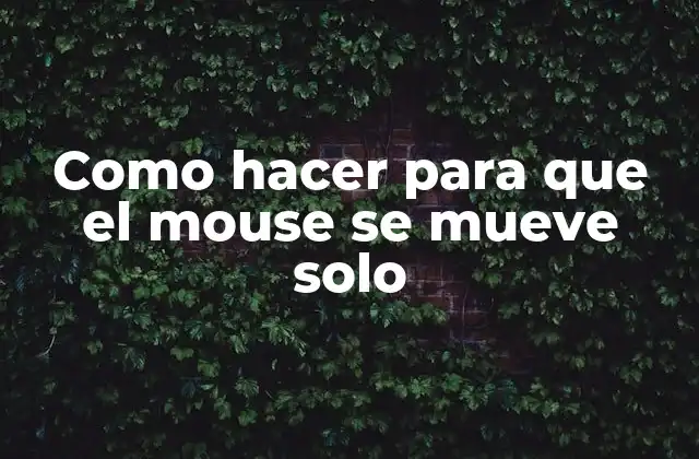 Como Hacer para que el Mouse Se Mueve Solo