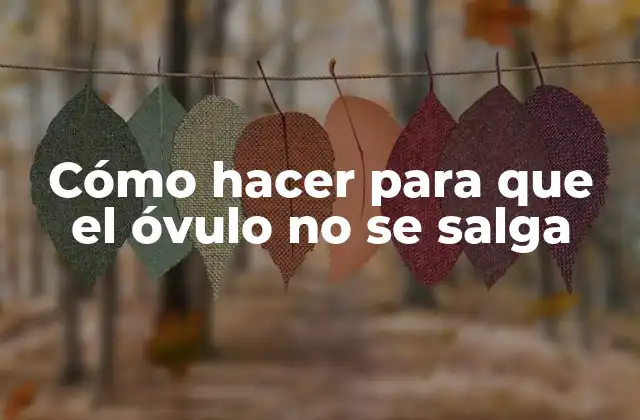 Cómo Hacer para que el Óvulo No Se Salga