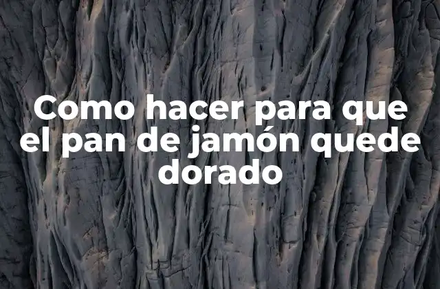 Como Hacer para que el Pan de Jamón Quede Dorado