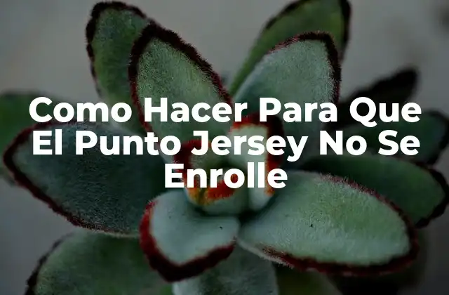 Como Hacer para que el Punto Jersey No Se Enrolle