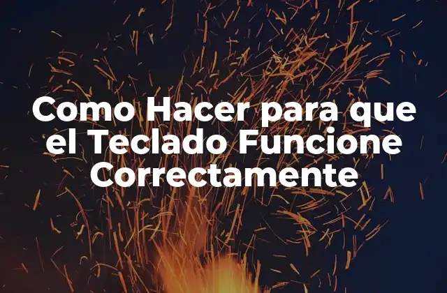 Como Hacer para que el Teclado Funcione Correctamente