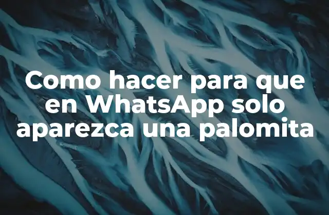 Como Hacer para que en Whatsapp Solo Aparezca una Palomita