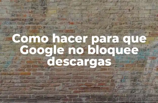 Como Hacer para que Google No Bloquee Descargas