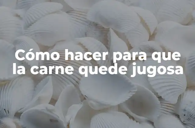 Cómo Hacer para que la Carne Quede Jugosa
