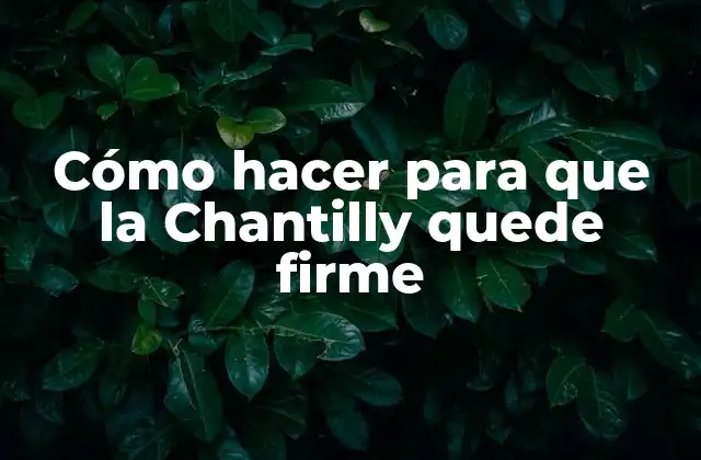 Cómo Hacer para que la Chantilly Quede Firme 2 ¿Qué es la Chantilly y para qué sirve?