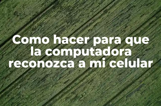 Como hacer para que la computadora reconozca a mi celular