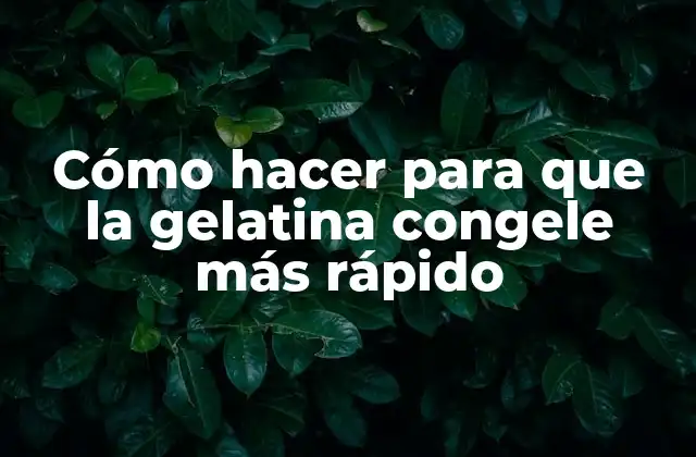 Cómo Hacer para que la Gelatina Congele Más Rápido