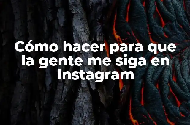 Cómo Hacer para que la Gente Me Siga en Instagram