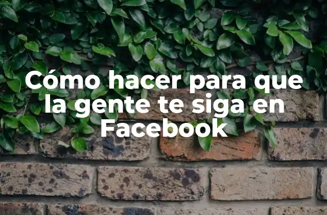 Cómo hacer para que la gente te siga en Facebook
