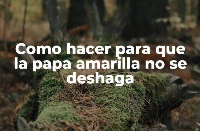 Como Hacer para que la Papa Amarilla No Se Deshaga