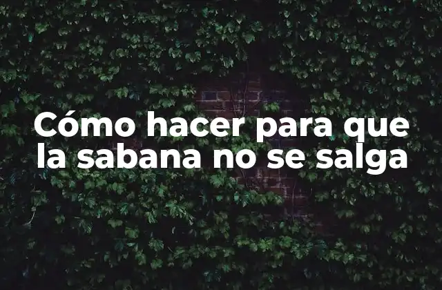 Cómo Hacer para que la Sabana No Se Salga