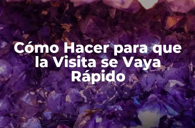 Cómo Hacer para que la Visita Se Vaya Rápido