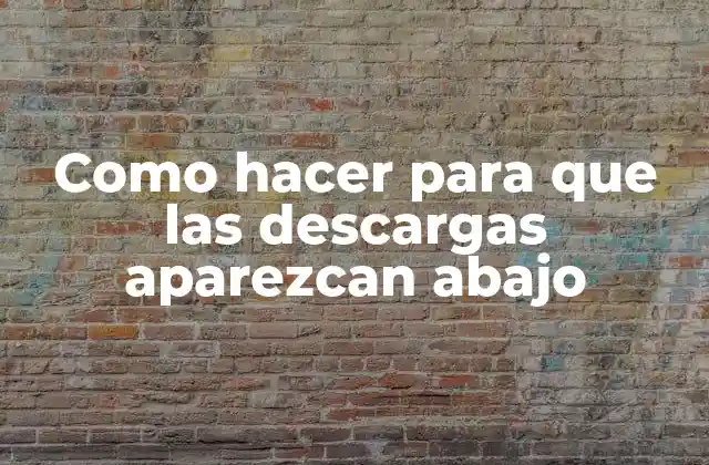 Como Hacer para que las Descargas Aparezcan Abajo