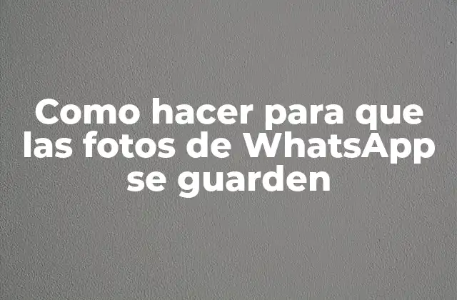 Como Hacer para que las Fotos de Whatsapp Se Guarden