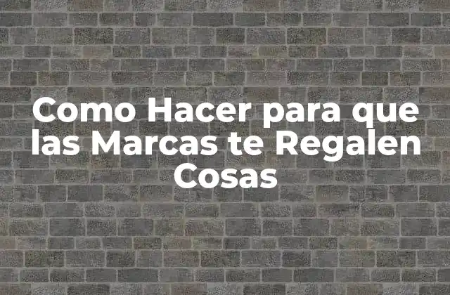 Como Hacer para que las Marcas Te Regalen Cosas
