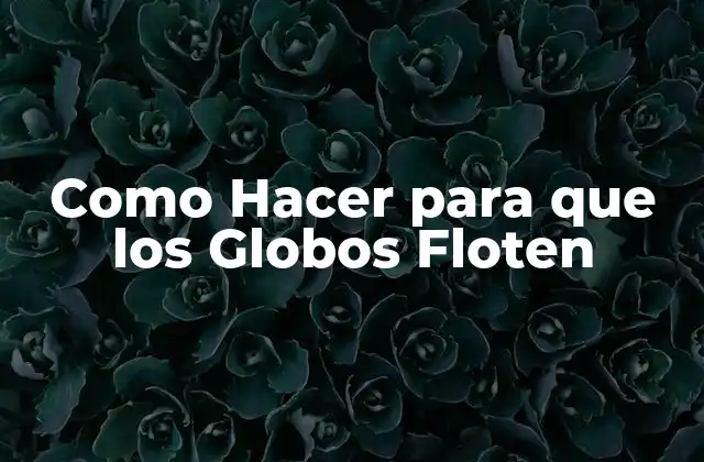 Como Hacer para que los Globos Floten