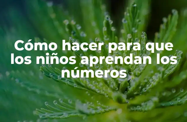 Cómo Hacer para que los Niños Aprendan los Números
