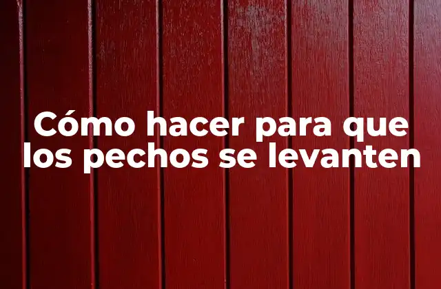 Cómo hacer para que los pechos se levanten