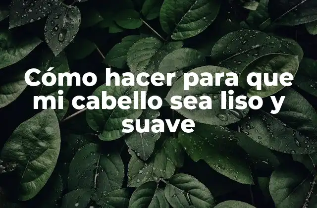 Cómo Hacer para que Mi Cabello Sea Liso y Suave