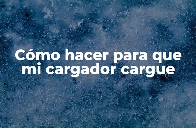 Cómo Hacer para que Mi Cargador Cargue