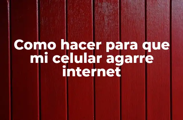 Como Hacer para que Mi Celular Agarre Internet 2 Conectar tu celular a internet