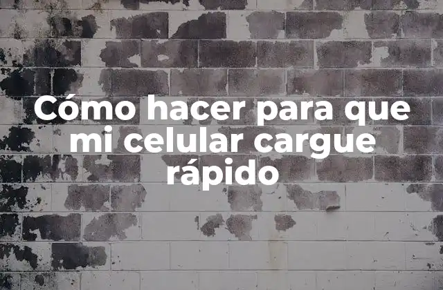 Cómo hacer para que mi celular cargue rápido