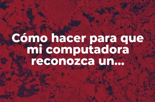 Cómo hacer para que mi computadora reconozca un dispositivo USB