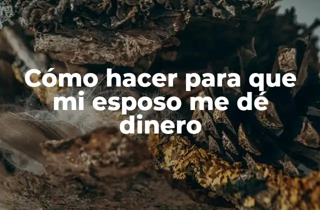Cómo Hacer para que Mi Esposo Me Dé Dinero